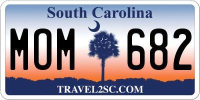 SC license plate MOM682