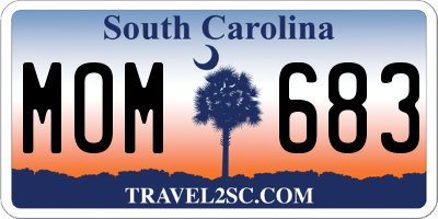 SC license plate MOM683