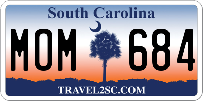 SC license plate MOM684