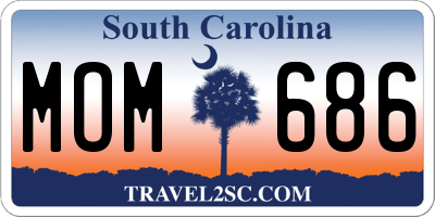 SC license plate MOM686