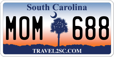 SC license plate MOM688