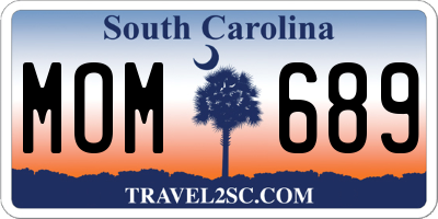SC license plate MOM689