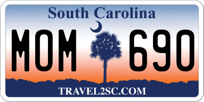 SC license plate MOM690