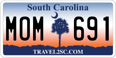 SC license plate MOM691