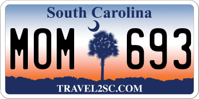 SC license plate MOM693