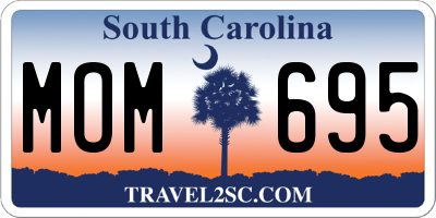 SC license plate MOM695