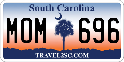 SC license plate MOM696