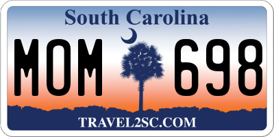 SC license plate MOM698
