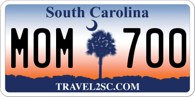 SC license plate MOM700