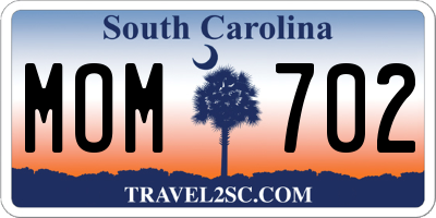SC license plate MOM702