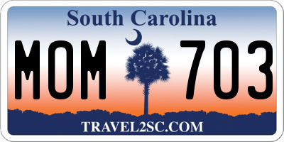 SC license plate MOM703