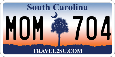 SC license plate MOM704
