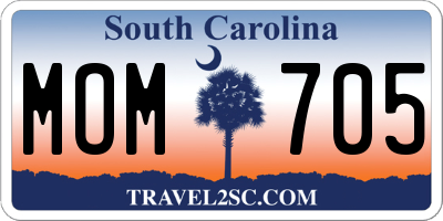 SC license plate MOM705