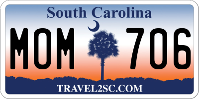 SC license plate MOM706