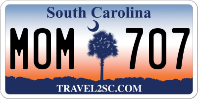 SC license plate MOM707