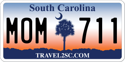SC license plate MOM711