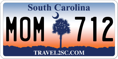 SC license plate MOM712
