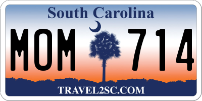 SC license plate MOM714
