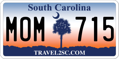 SC license plate MOM715