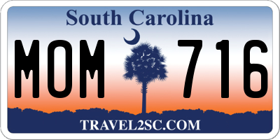 SC license plate MOM716