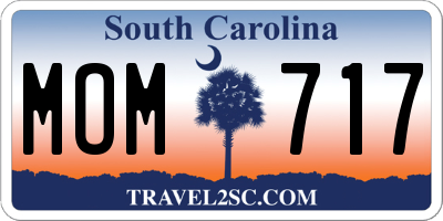 SC license plate MOM717