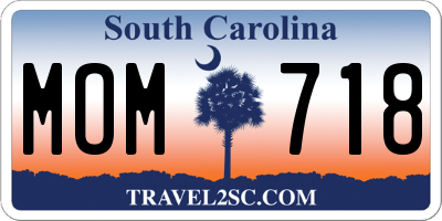 SC license plate MOM718