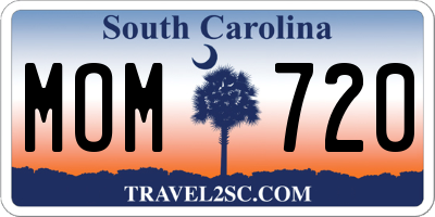 SC license plate MOM720