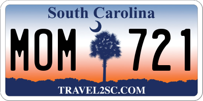 SC license plate MOM721