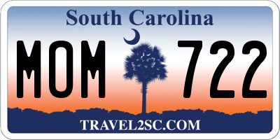SC license plate MOM722