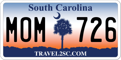 SC license plate MOM726