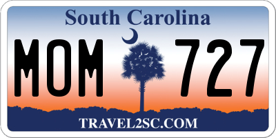 SC license plate MOM727