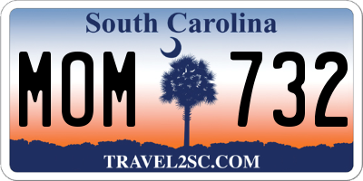 SC license plate MOM732