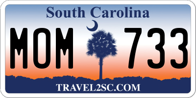 SC license plate MOM733