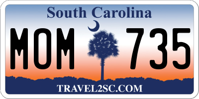 SC license plate MOM735