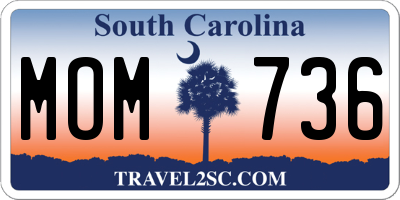 SC license plate MOM736