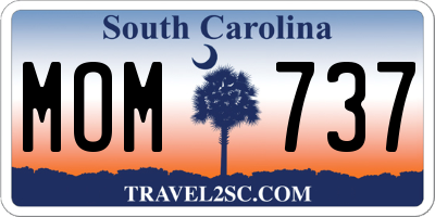SC license plate MOM737