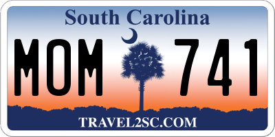SC license plate MOM741
