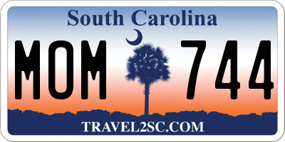 SC license plate MOM744