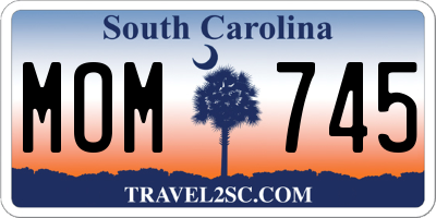 SC license plate MOM745