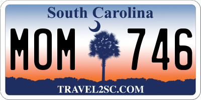 SC license plate MOM746