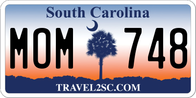 SC license plate MOM748