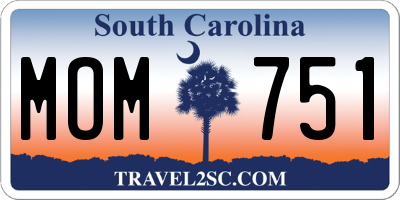 SC license plate MOM751
