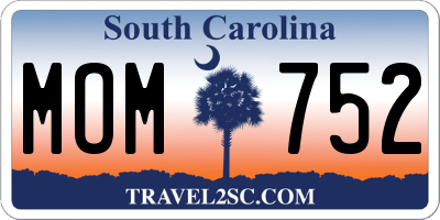 SC license plate MOM752