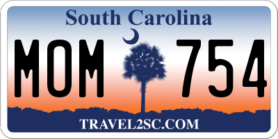 SC license plate MOM754