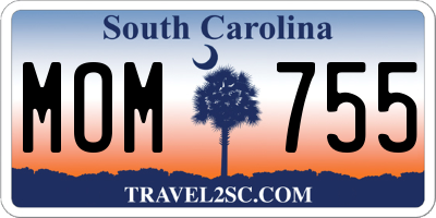 SC license plate MOM755