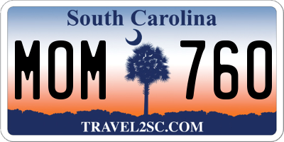 SC license plate MOM760