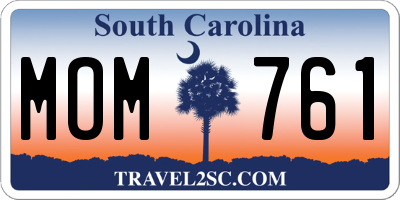 SC license plate MOM761