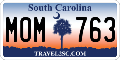SC license plate MOM763