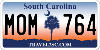 SC license plate MOM764