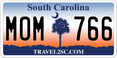 SC license plate MOM766